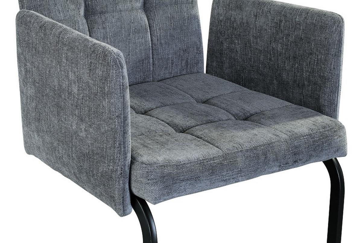 KRZESŁO Z PODŁOKIETNIKAMI BORDAL - jasnoszary/czarny, Modern, metal/tkanina (52/91/59,5cm) - MID.YOU