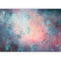 Fototapeta Jungle Afterimages, 300x210cm - pastelno modra/barve korale, Trendi, tekstil (300/210cm) - artgeist