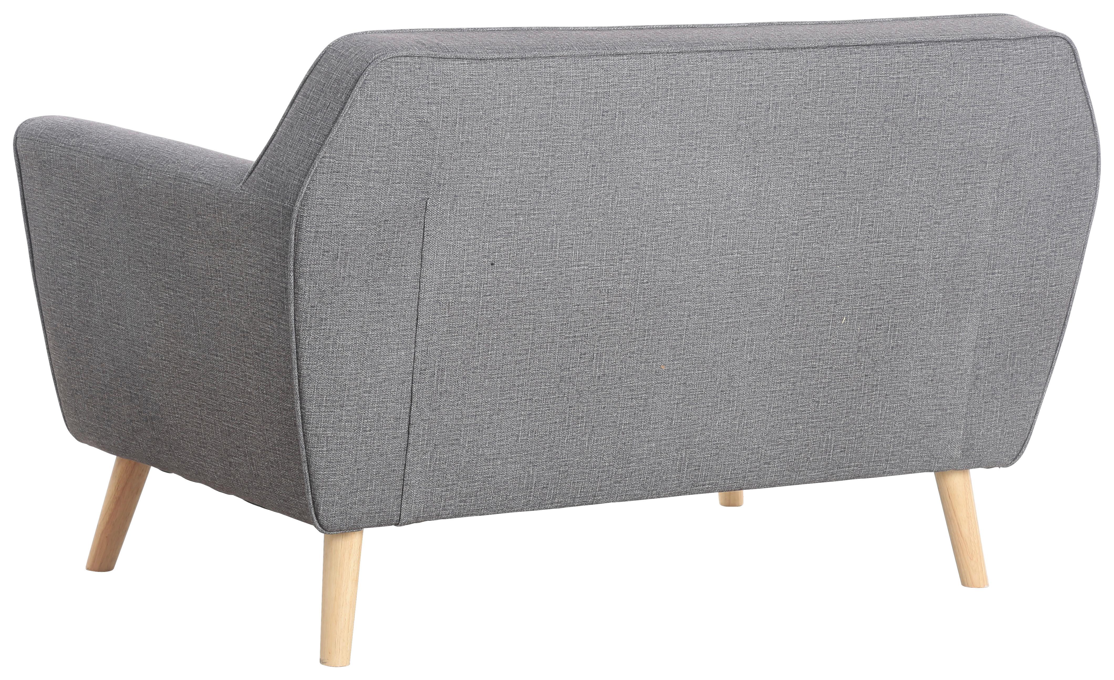 Dvosed Lara, Siva - temno siva/naravne barve, Konvencionalno, tekstil/les (138/83/79cm) - P & B