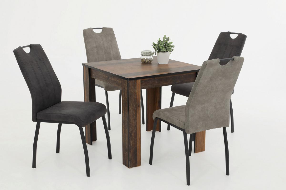Stuhl-Set Elif Anthrazit - Anthrazit/Grau, MODERN, Textil/Metall (44/96/64cm) - MID.YOU