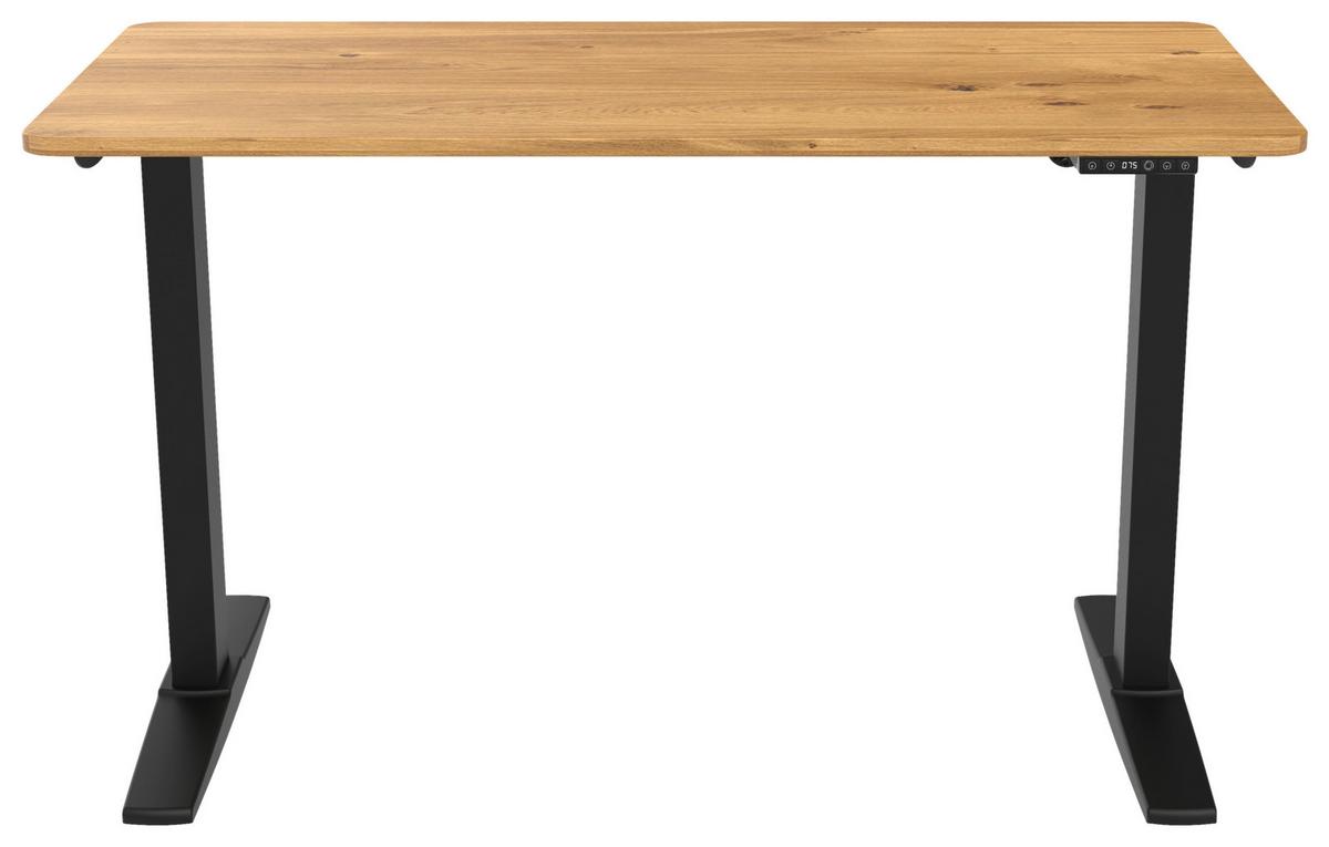 BIURKO ULIX  -EXKLUSIV- - czarny/dąb artisan, Modern, materiał drewnopochodny/tworzywo sztuczne (120/60/71-116cm) - Carryhome