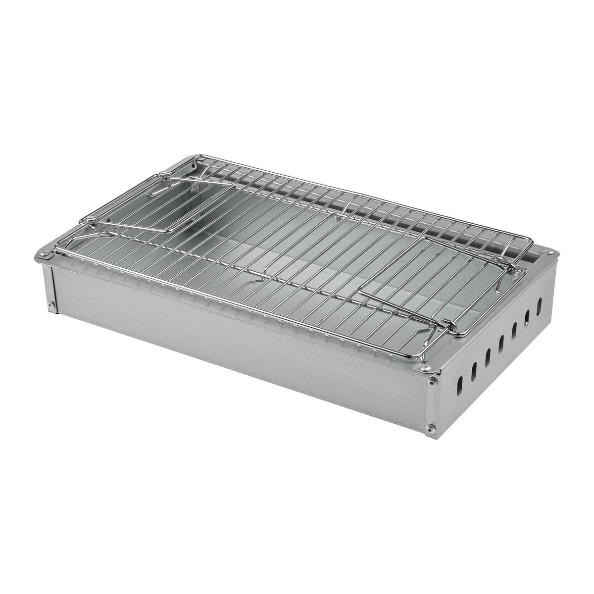 Holzkohlegrill Koffer-Camping Schwarz ca. 40,5x25x26cm - Schwarz, KONVENTIONELL, Metall (40,5/25/26cm) - Mömax