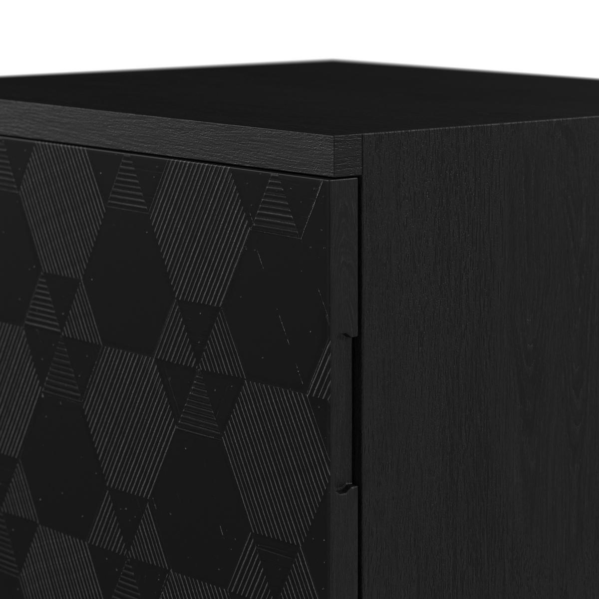 Nachttisch Roma ca. 48x56 cm MDF Schwarz - Schwarz, MODERN, Holz/Metall (48/56/38cm) - Bessagi Home
