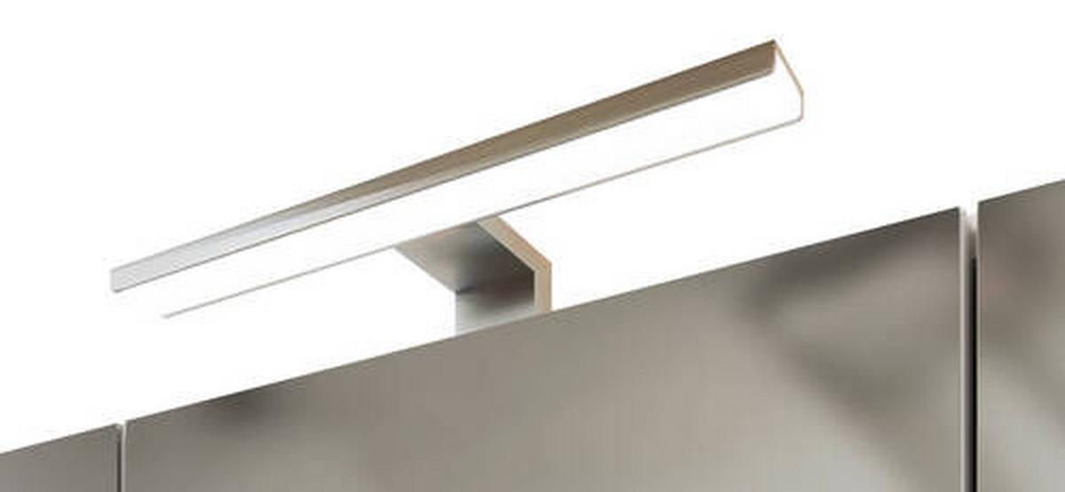 Spiegelschrank Milla II in Weiß - Edelstahlfarben/Weiß, MODERN, Glas/Holzwerkstoff (100/64/20cm) - Mömax