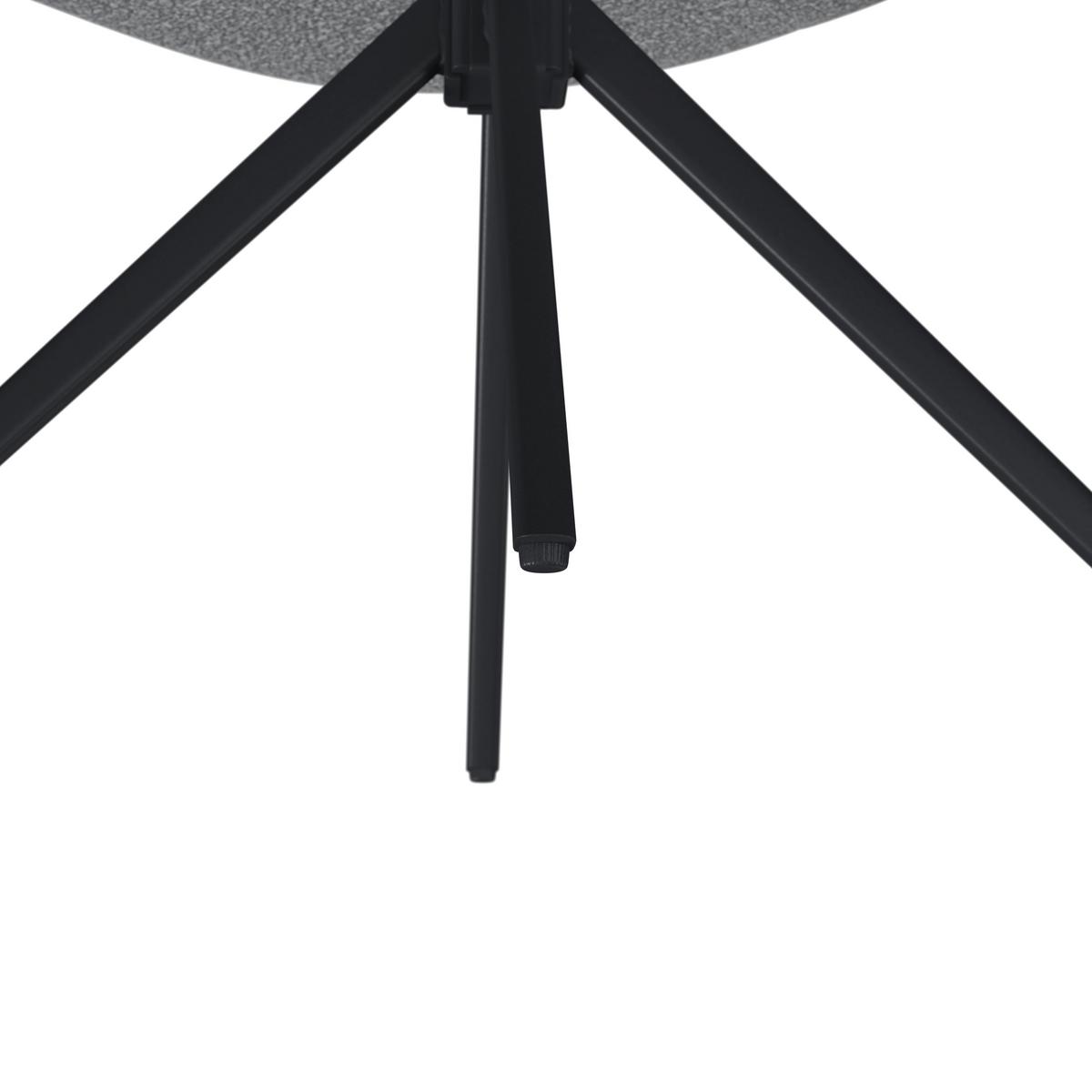 Armlehnstuhl Karo Grau Webstoff Drehbar Gepolstert - Schwarz/Grau, MODERN, Textil/Metall (58/88/65cm) - Bessagi Home