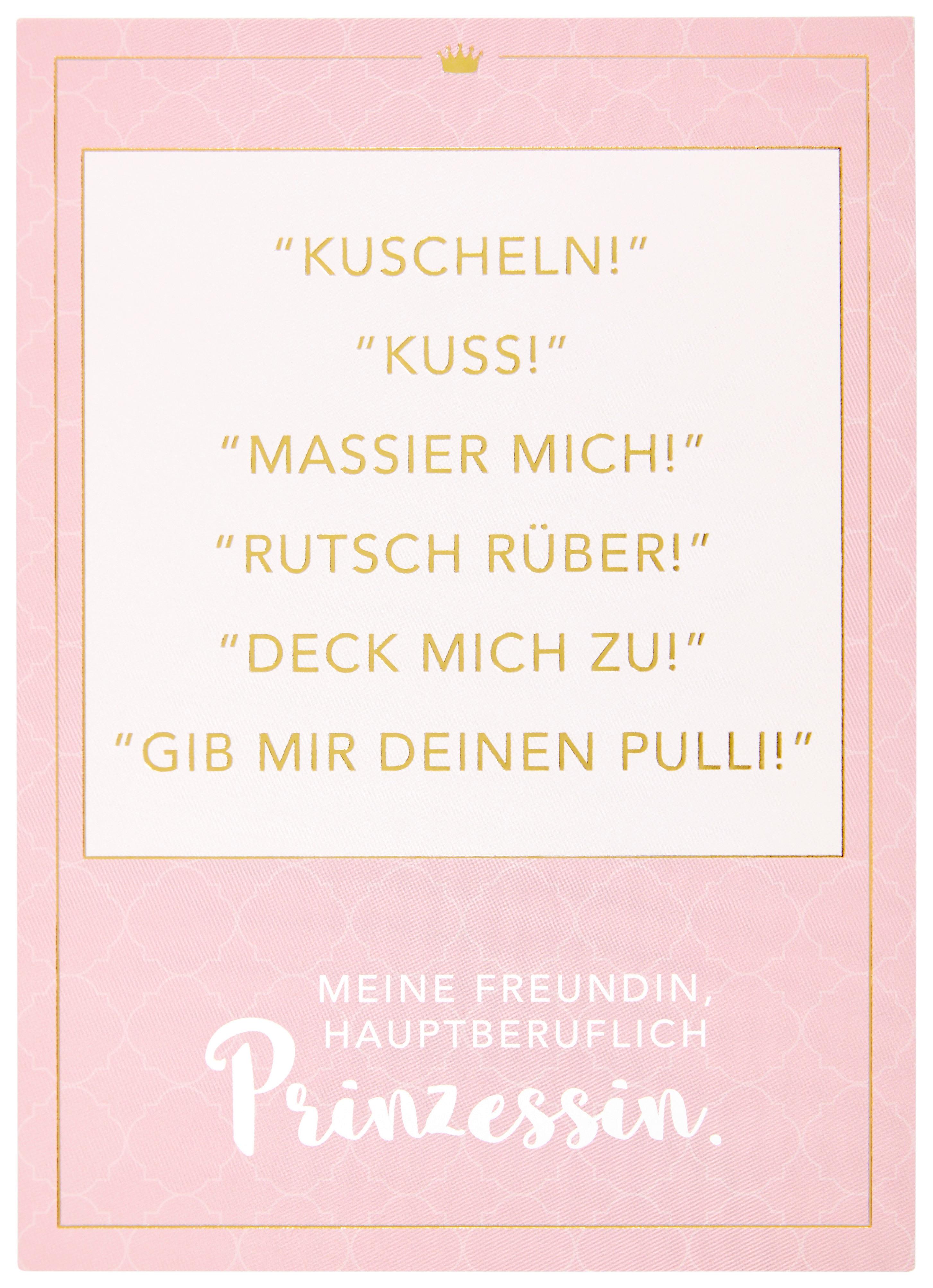 Postkarte Vollzeitprinzessin in Rosa - Goldfarben/Rosa, Papier (10,5/14,8cm) - Vollzeitprinzessin