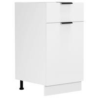 Küchenunterschrank Fasola - Weiss/Schwarz, Trend, Holzwerkstoff/Kunststoff (40/82/46cm) - MID.YOU