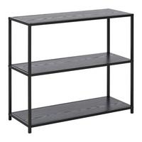 Polc Fekete Bastian - fekete, Modern, faalapú anyag/fém (77/68/30cm) - Mömax