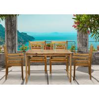 Gartentischgruppe 5-tlg. Naturfarben Akazienholz - Naturfarben, Natur, Holz - Gardenson