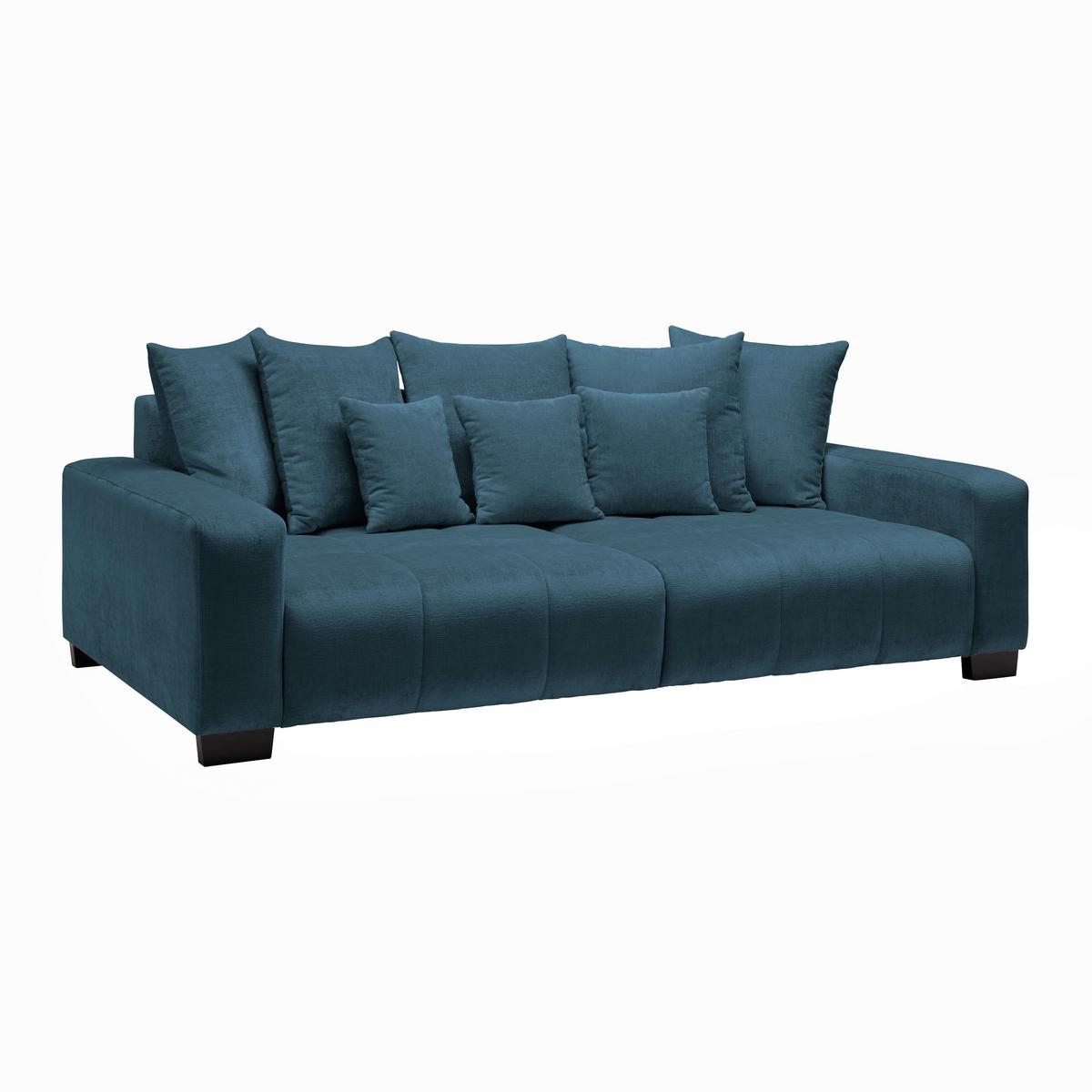 Bigsofa Matteo Petrol - Petrol/Schwarz, Modern, Holz (246/93/124cm) - Based