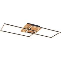 LAMPA SUFITOWA LED HARUTO - kolor naturalny/czarny, Trend, tworzywo sztuczne/metal (86/46/11cm) - Novel