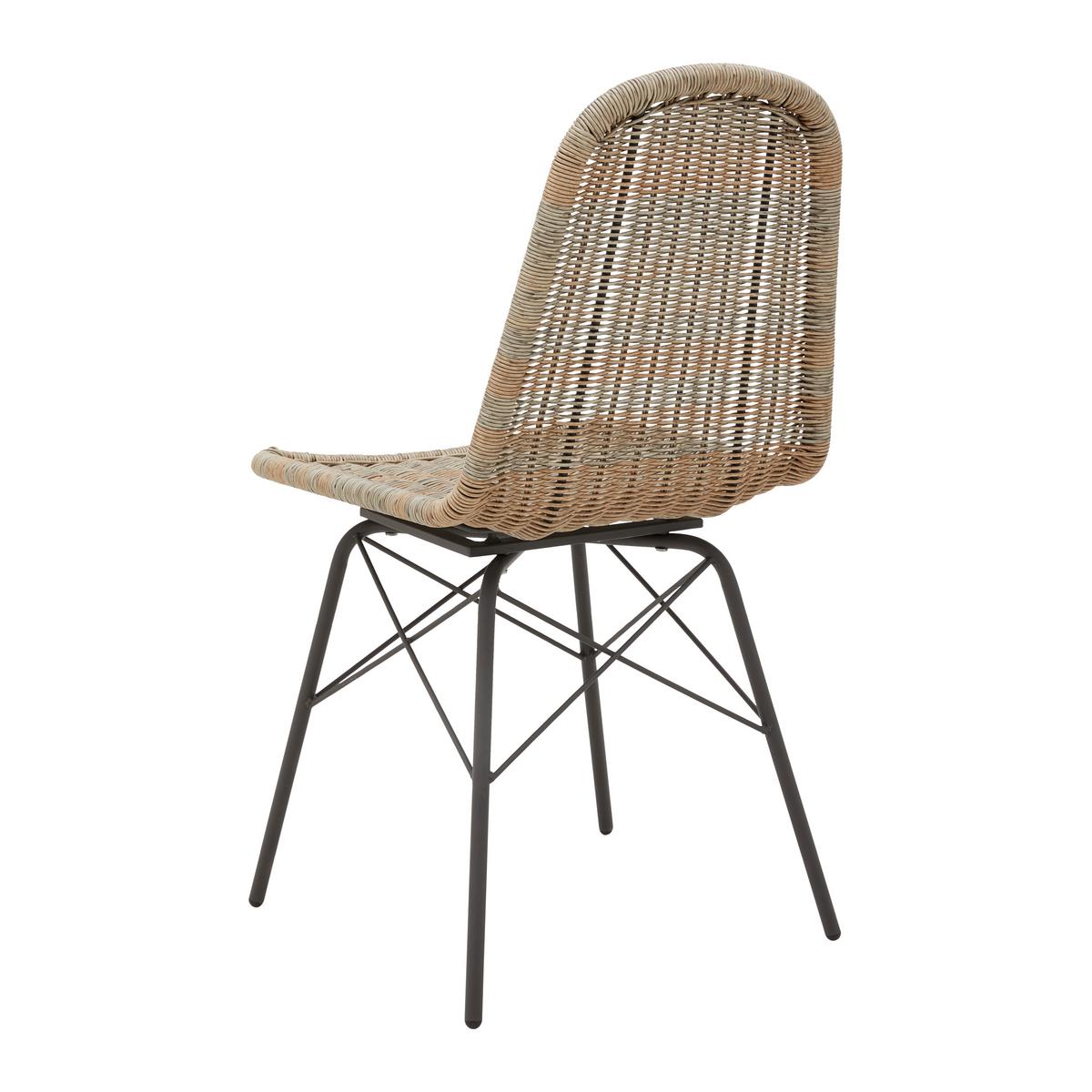 Gartenset Zophia Grau Metall/Polywood - Dunkelgrau/Naturfarben, MODERN, Kunststoff/Metall (180/74/90cm) - Bessagi Garden