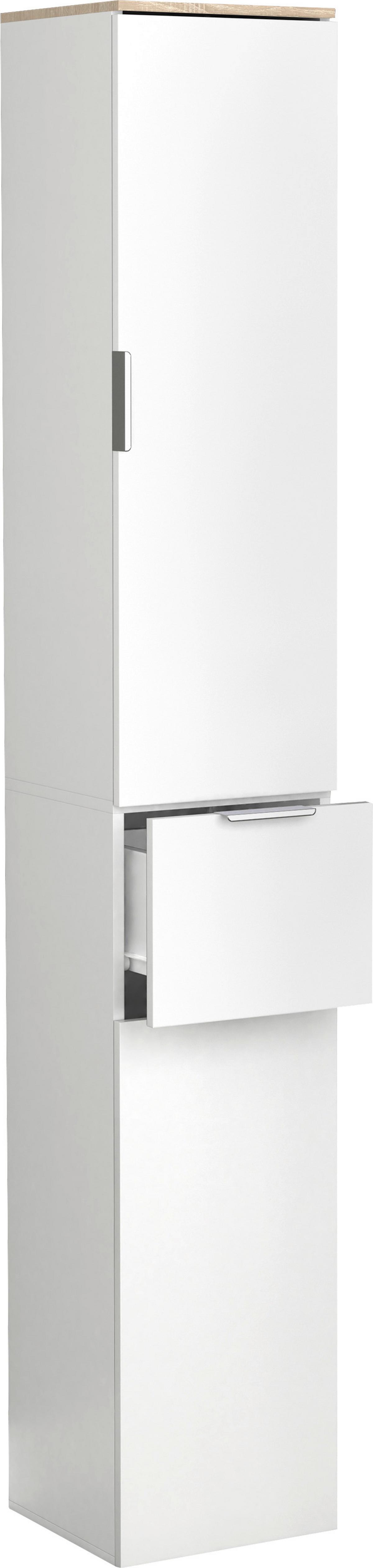 Hochschrank Donali ca. 30x190 cm Weiß/Eiche - Weiß/Sonoma Eiche, MODERN, Holzwerkstoff (30/190/30cm) - MID.YOU