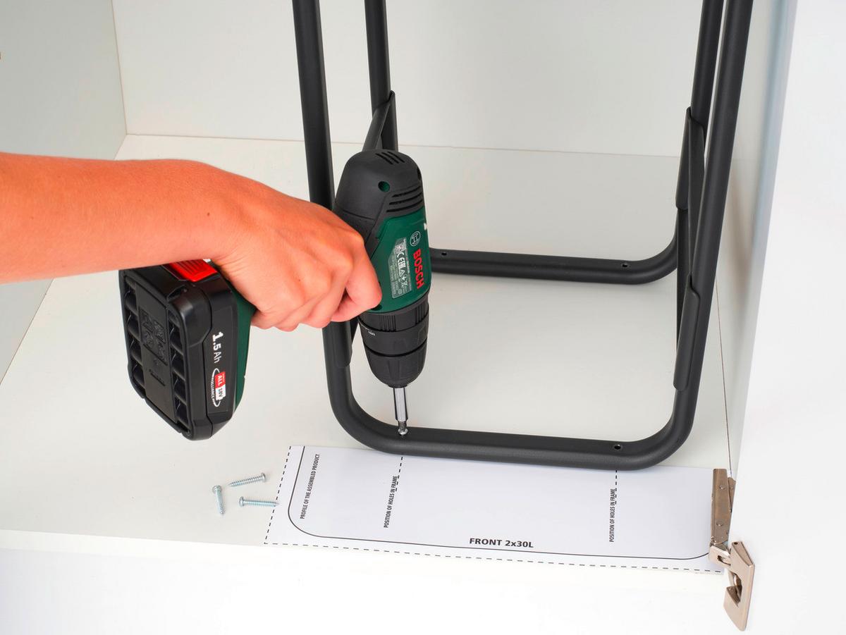 SORTOWNIK ODPADÓW DO ZABUDOWY 232527 - antracytowy/zielony, Basics, tworzywo sztuczne (30,4/63,7/48,1cm) - Brabantia