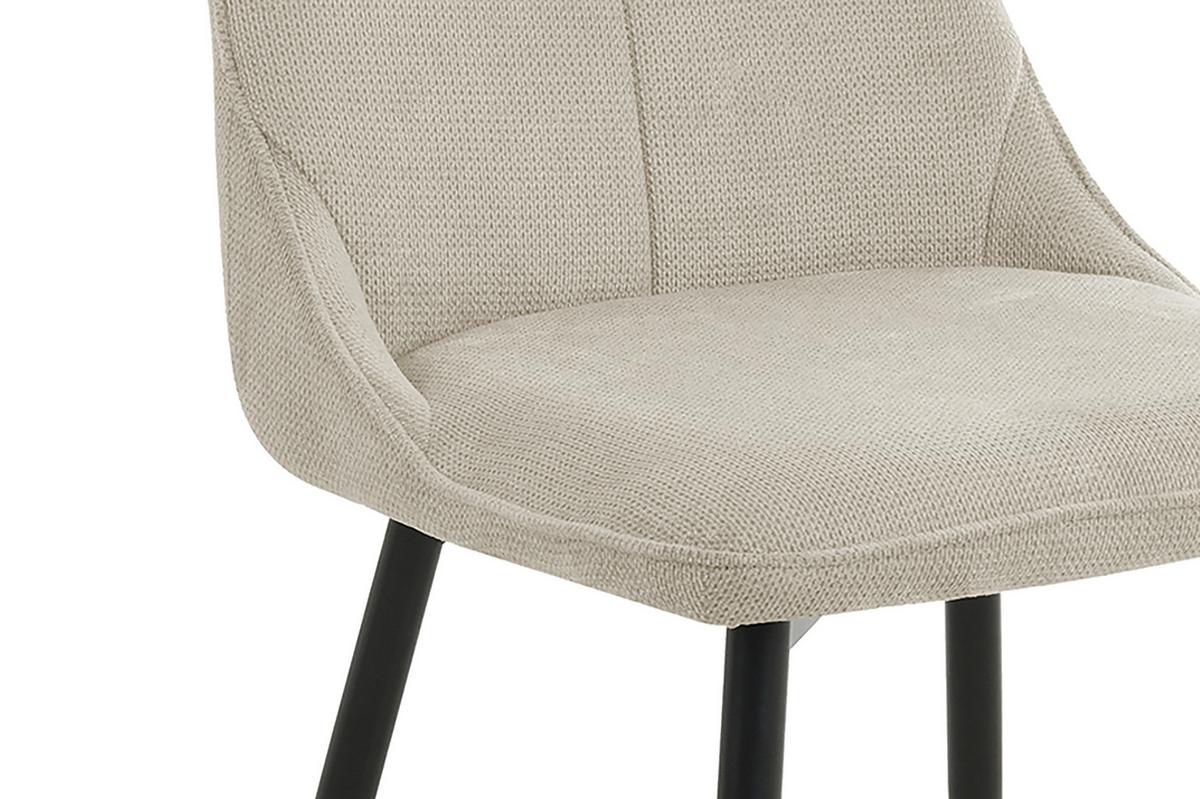 Stuhl-Set CARLO Taupe, Webstoff - Taupe/Schwarz, Design, Textil/Metall (59/88/47cm) - MID.YOU