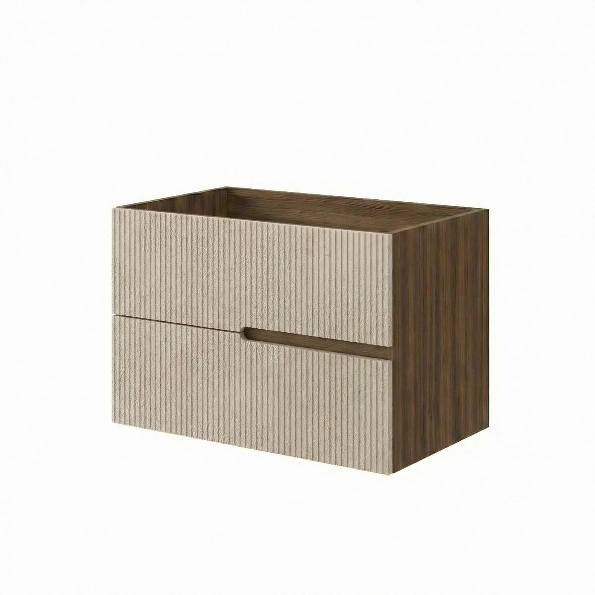 Bază pentru lavoar Eva - nucă/crem, Modern, material pe bază de lemn (80/51/46cm)