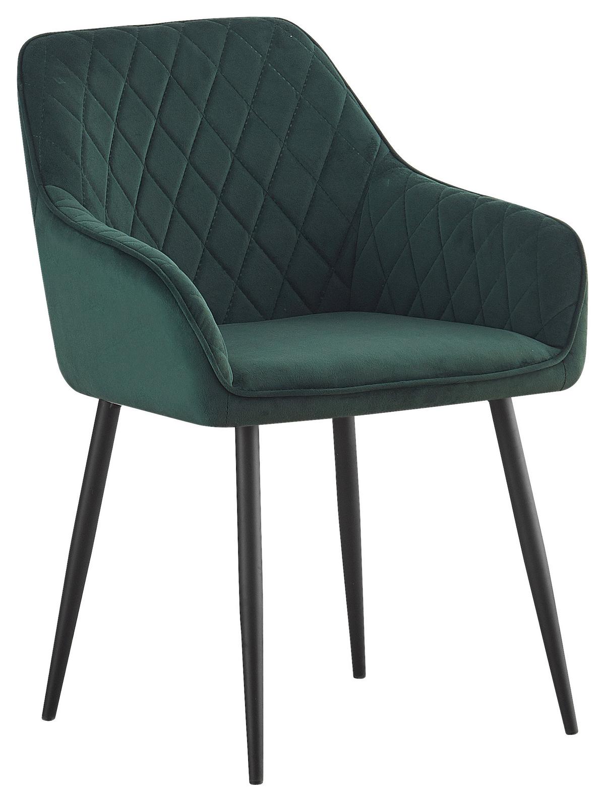 ZESTAW KRZESEŁ Z PODŁOKIETNIK. STU - zielony/czarny, Design, metal/tkanina (56/82,5/61,5cm) - Novel