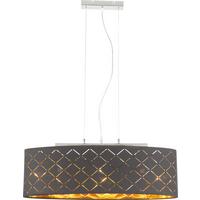 Hängeleuchte Clarke Goldfarben/Schwarz max. 7 Watt - Goldfarben/Schwarz, Basics, Textil/Metall (65/25/140cm) - Globo