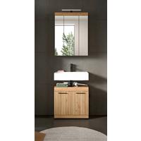 Badezimmer Scout Eiche Artisan 2-teilig - Schwarz/Eiche Artisan, Trend, Glas/Holzwerkstoff (60cm) - MID.YOU