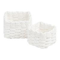 Korbset Franz Weiß 2er Set - Weiß, KONVENTIONELL, Papier (11/7.5/11cm) - Modern Living