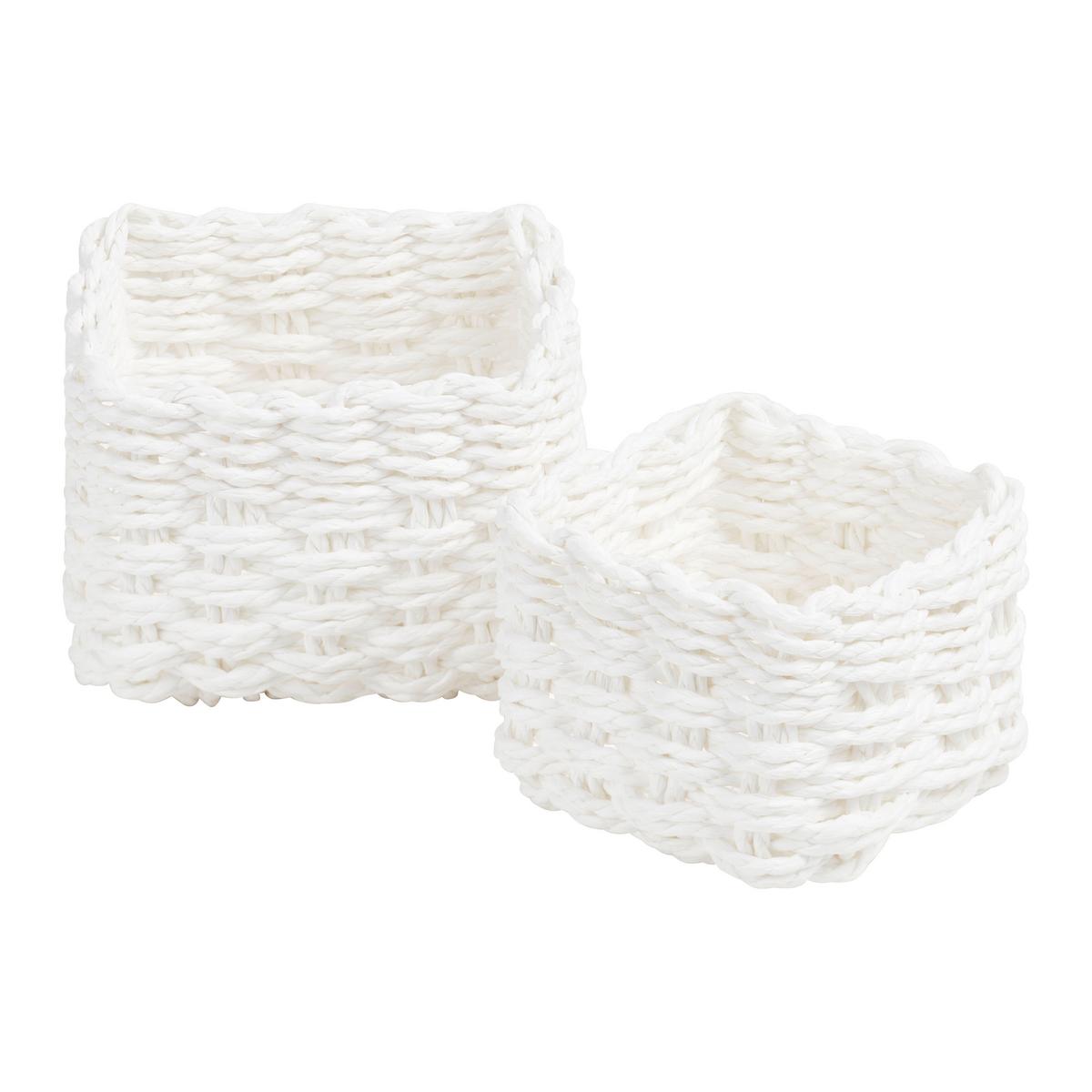 Korbset Franz Weiß 2er Set - Weiß, KONVENTIONELL, Papier (11/7.5/11cm) - Modern Living