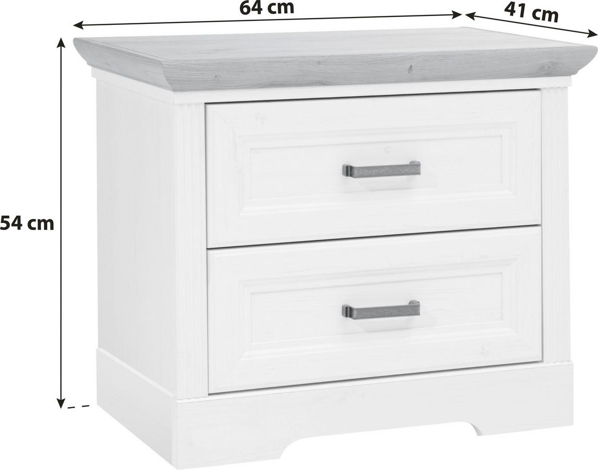 Noćni Stočić Jasmin Ii - boja nikla/bela, Lajfstajl, metal/pločasti materijal (64/54/41cm) - Zandiara