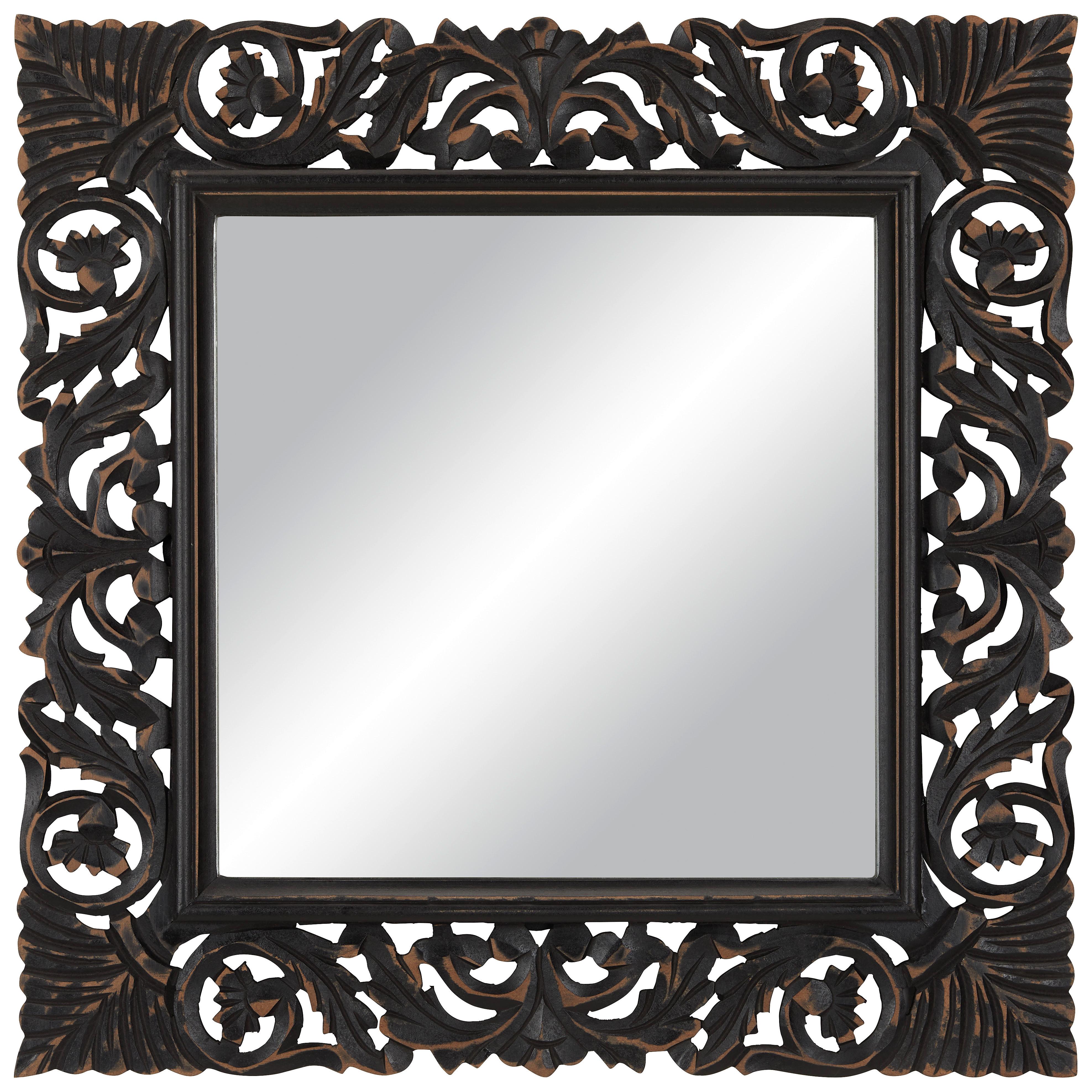 Wandspiegel Anyala in Schwarz - Schwarz, Lifestyle, Holzwerkstoff (60/60/2,5cm) - Premium Living