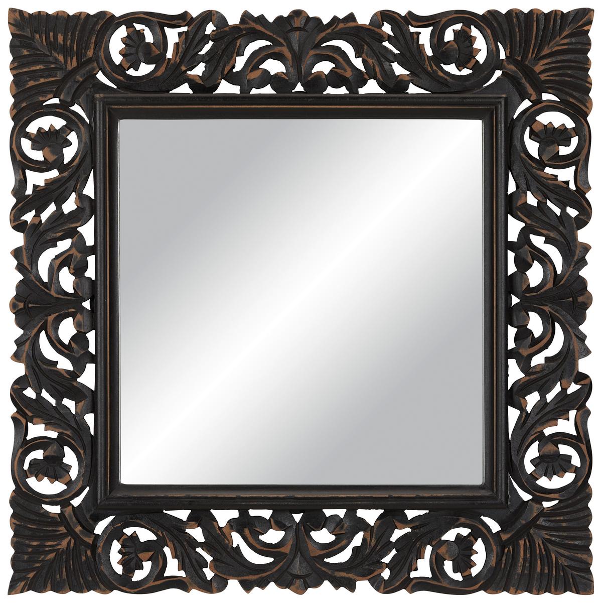 Wandspiegel Anyala in Schwarz - Schwarz, Lifestyle, Holzwerkstoff (60/60/2,5cm) - Premium Living