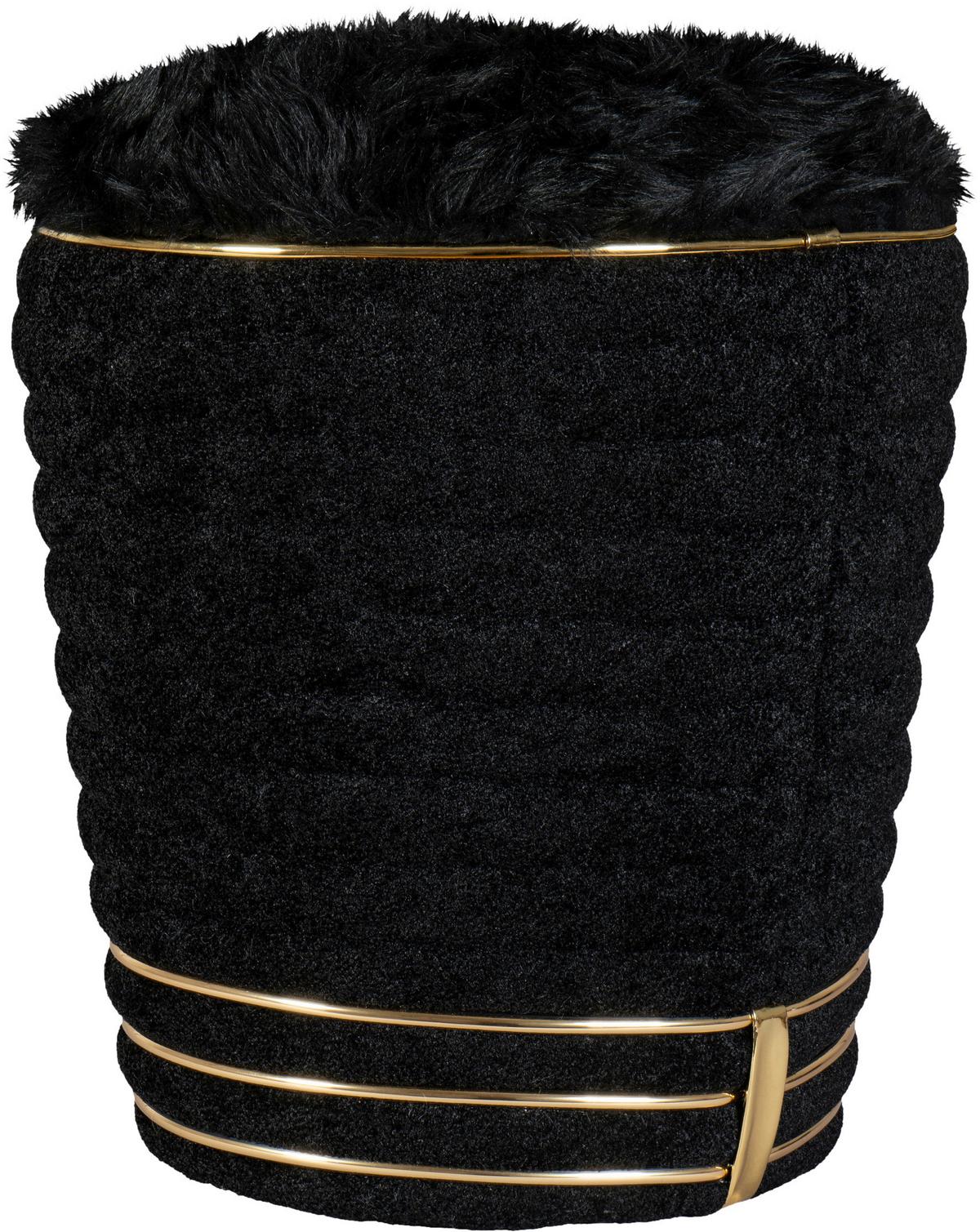 HOCKER DORIC 335 - Goldfarben/Schwarz, Design, Textil (42/50cm) - Kayoom