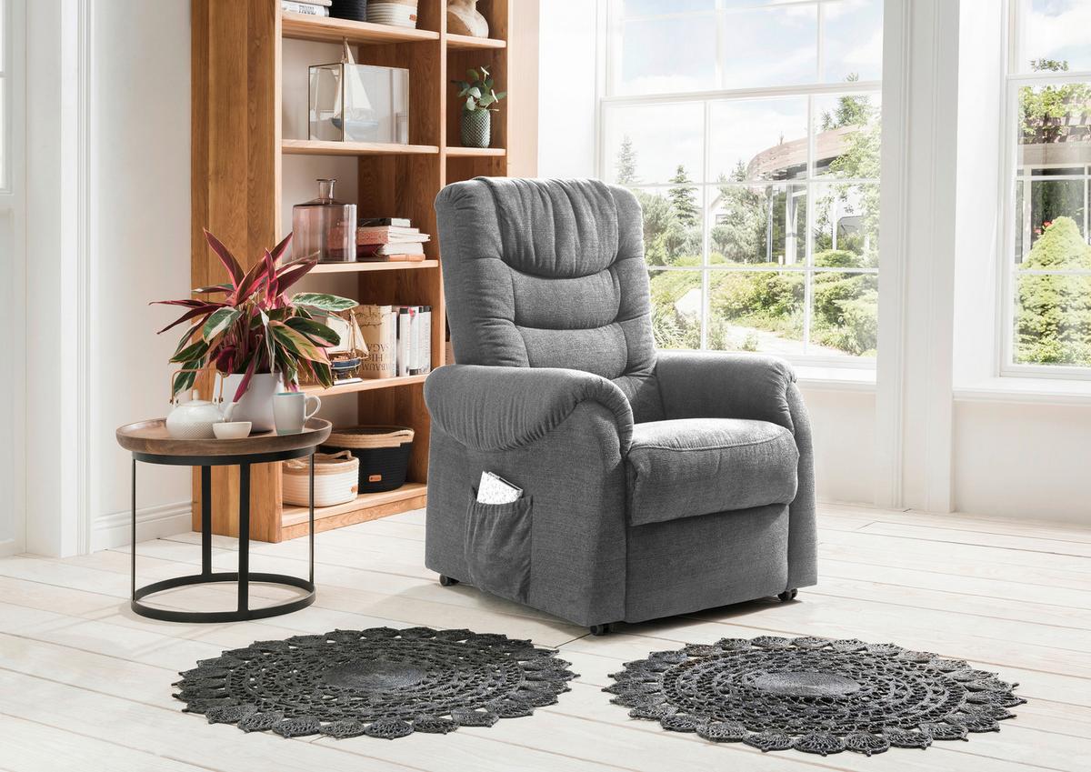 Fernsehsessel Nino Dunkelgrau Nylon/Struktur - Dunkelgrün/Dunkelgrau, Design, Holz/Kunststoff (76/106/94cm) - Livetastic