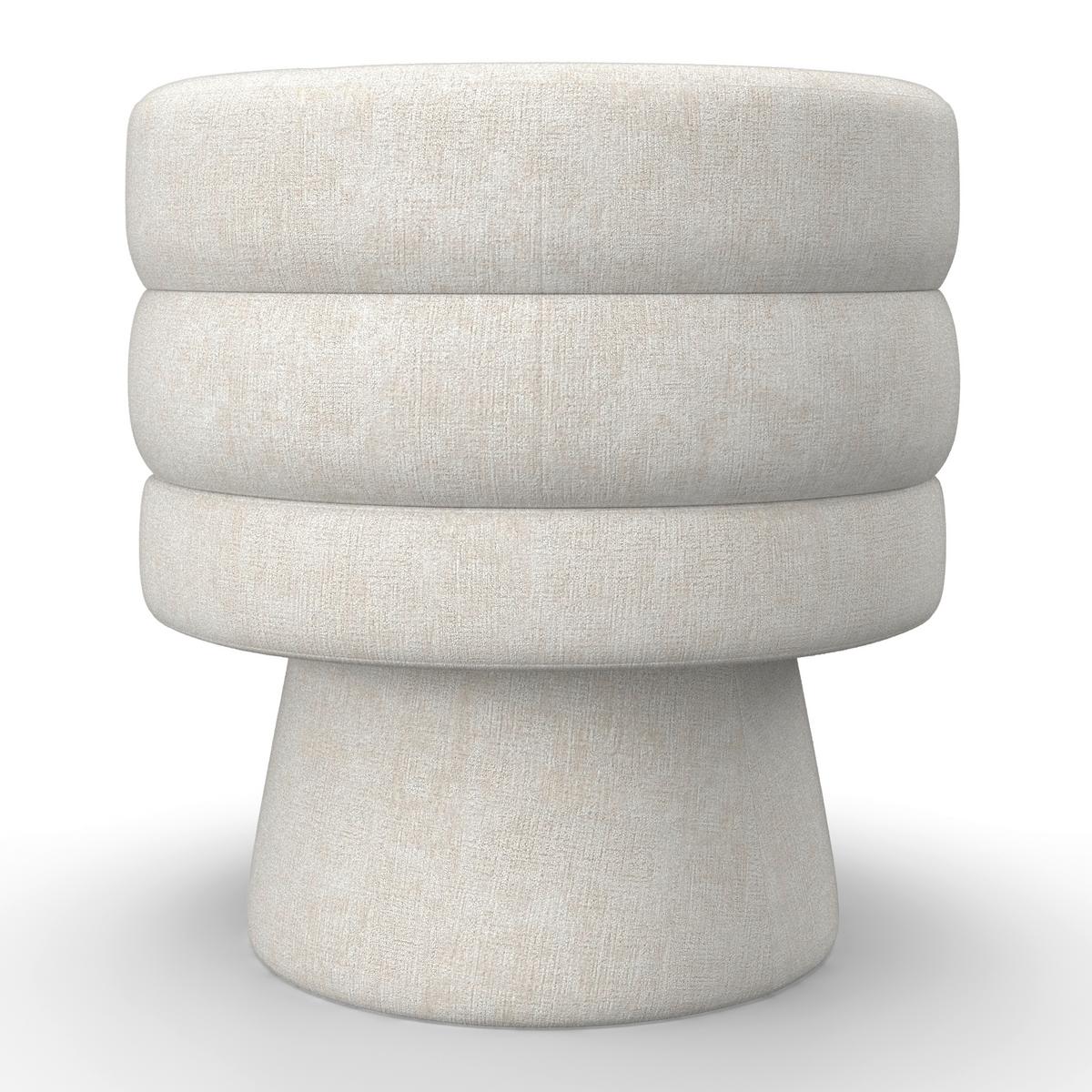 Stuhl Julina Creme Chenille Gepolstert - Creme, MODERN, Holz/Textil (71/74/72cm) - Bessagi Home