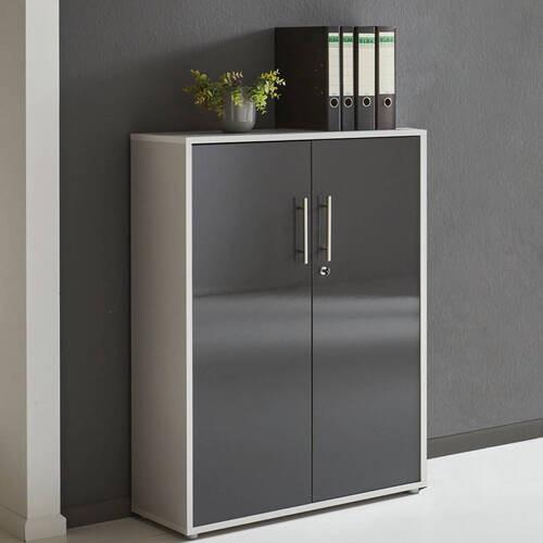Aktenschrank Office Edition Grau - Anthrazit Hochglanz/Grau, MODERN, Holzwerkstoff (84,5/114/33cm) - MID.YOU