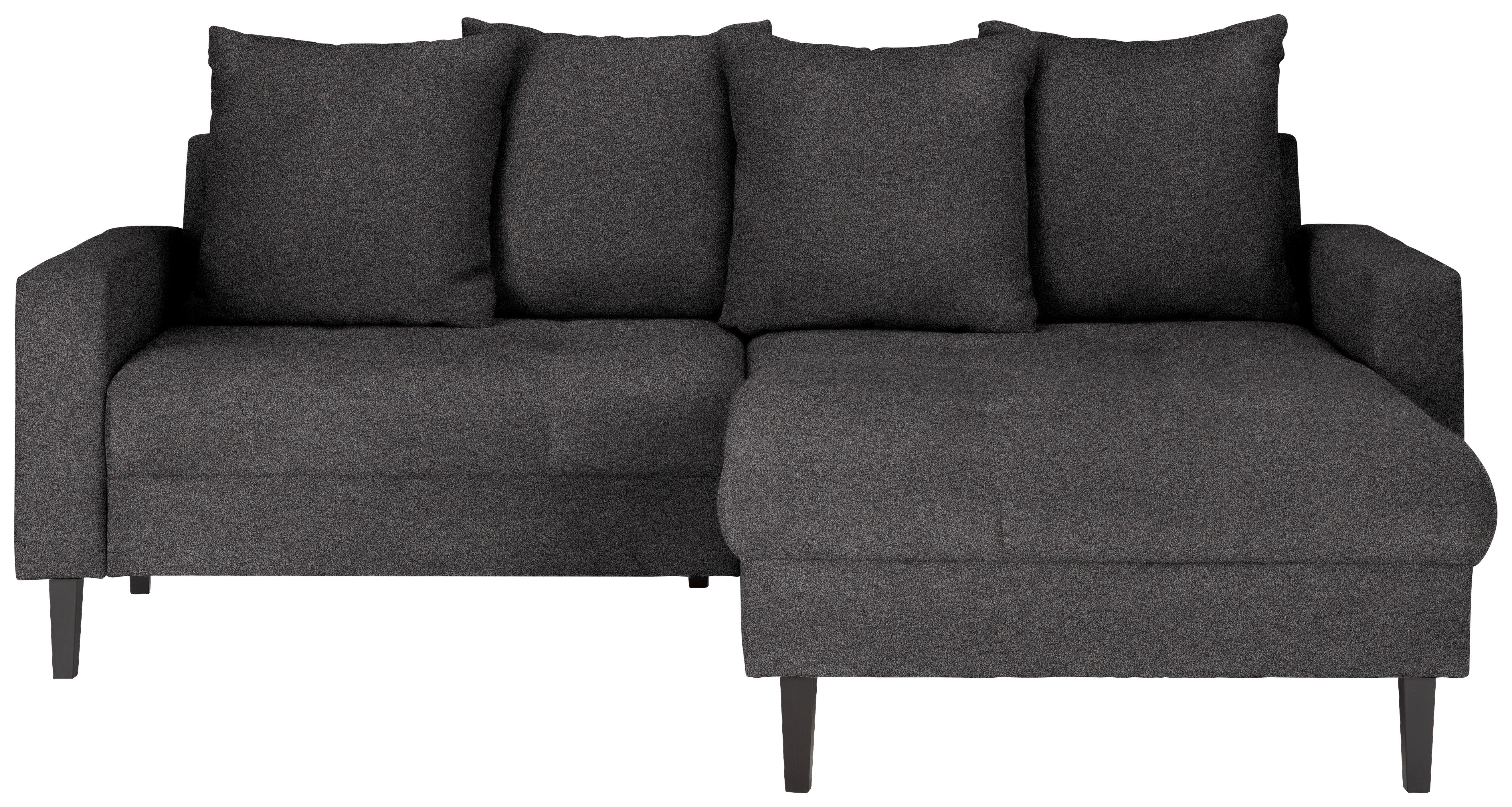 Ecksofa Boston Dunkelgrau - Dunkelgrau/Schwarz, KONVENTIONELL, Holz/Textil (215/92/160cm) - Based