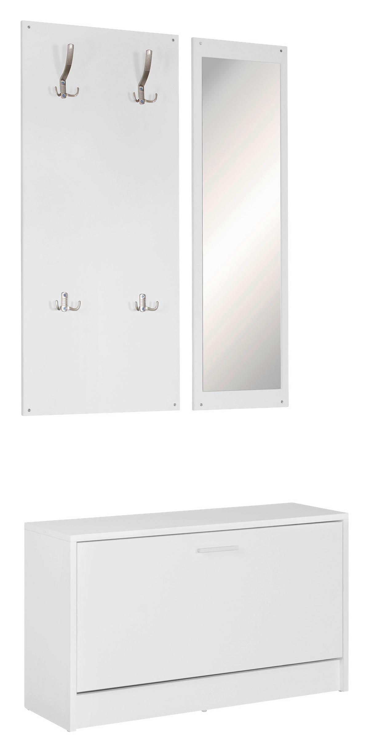 Wandgarderobe "Jana", weiss - KONVENTIONELL, Holzwerkstoff (80/147/27cm) - MID.YOU