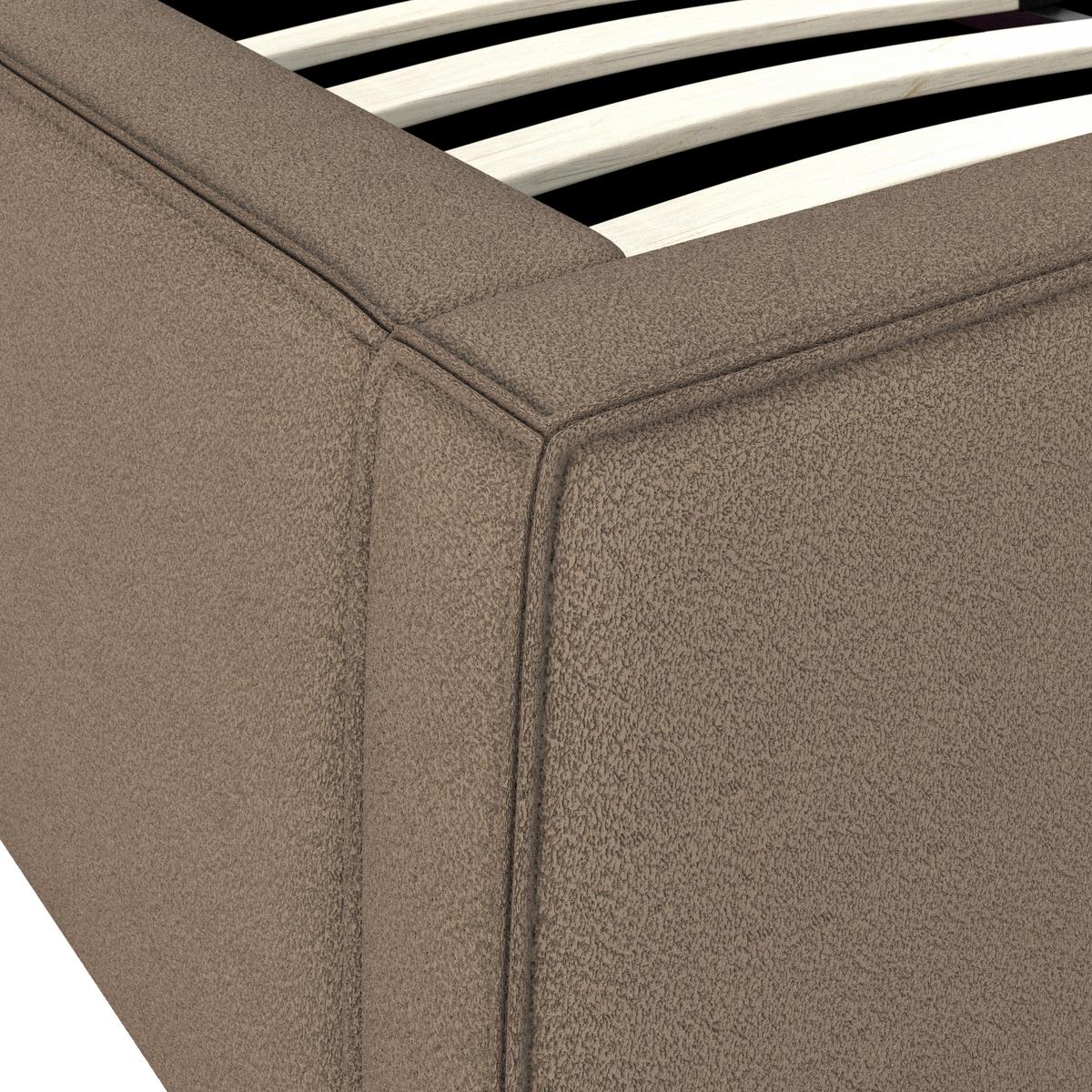 Oblazinjena Postelja Serena, Rjava, 180x200 - črna/naravne barve, Moderno, kovina/umetna masa (180/200cm) - Bessagi Home