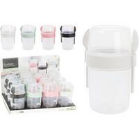 Hordozható Salátáspohár Salat-To-Go - fekete/rózsaszín, műanyag (8,5/18cm)