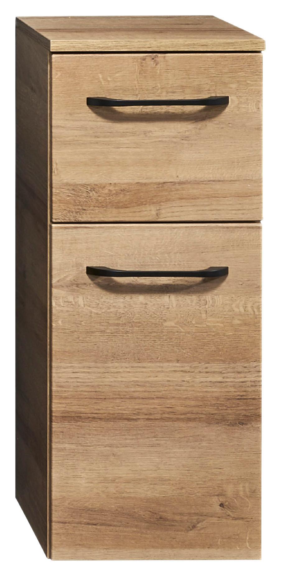 SZAFKA DOLNA BERN - kolor dębowy/czarny, Modern, materiał drewnopochodny/metal (30/73/33cm) - Sadena