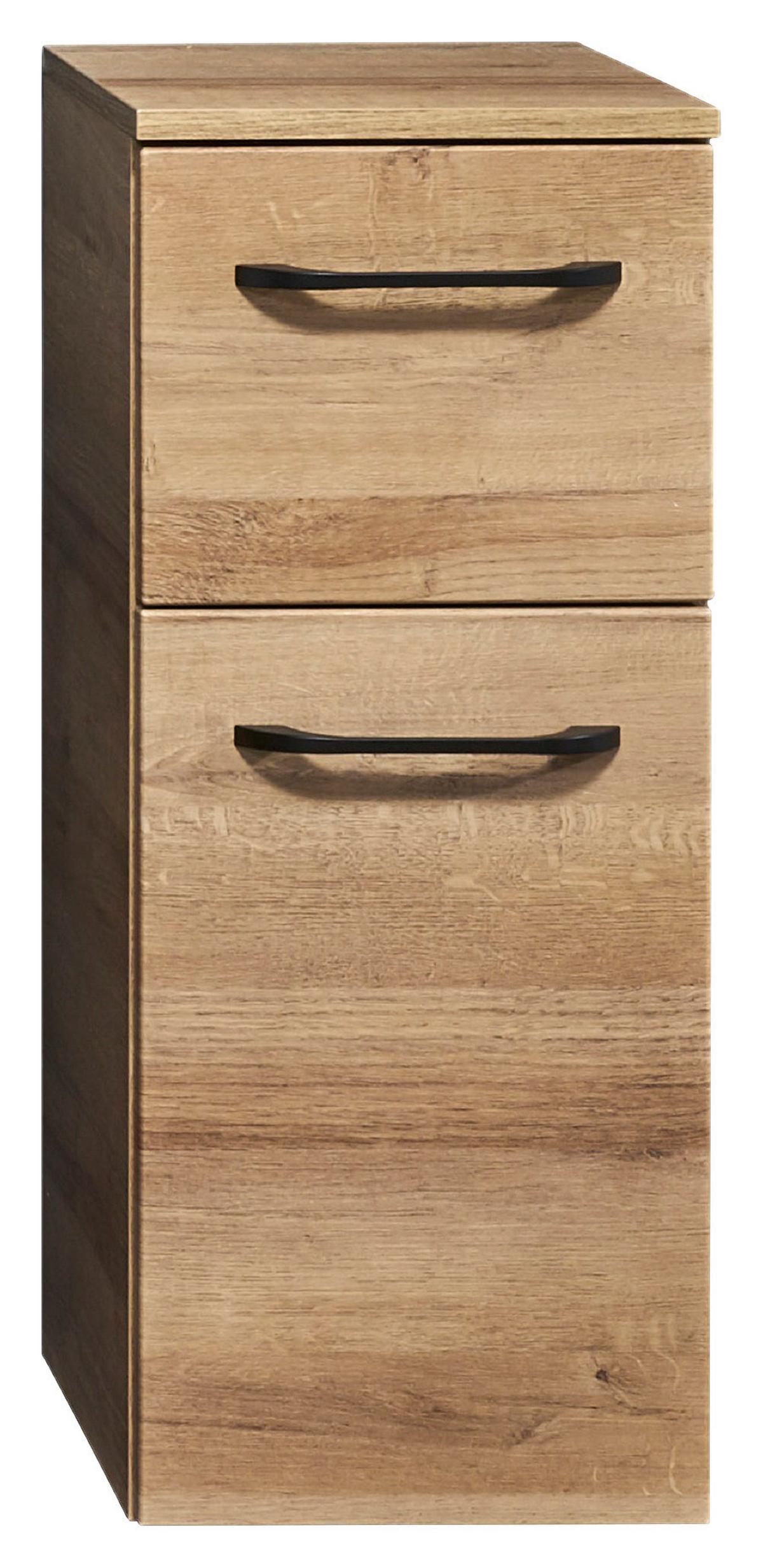 SZAFKA DOLNA BERN - kolor dębowy/czarny, Modern, materiał drewnopochodny/metal (30/73/33cm) - Sadena
