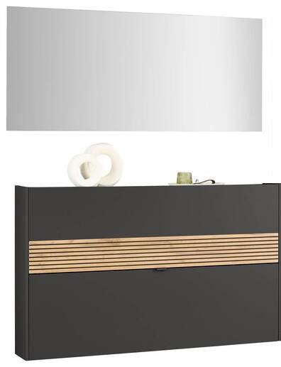 PRZEDPOKÓJ RIO - kolor dębowy/kolor grafitowy, Design, materiał drewnopochodny/szkło (140/200/18cm) - Voleo