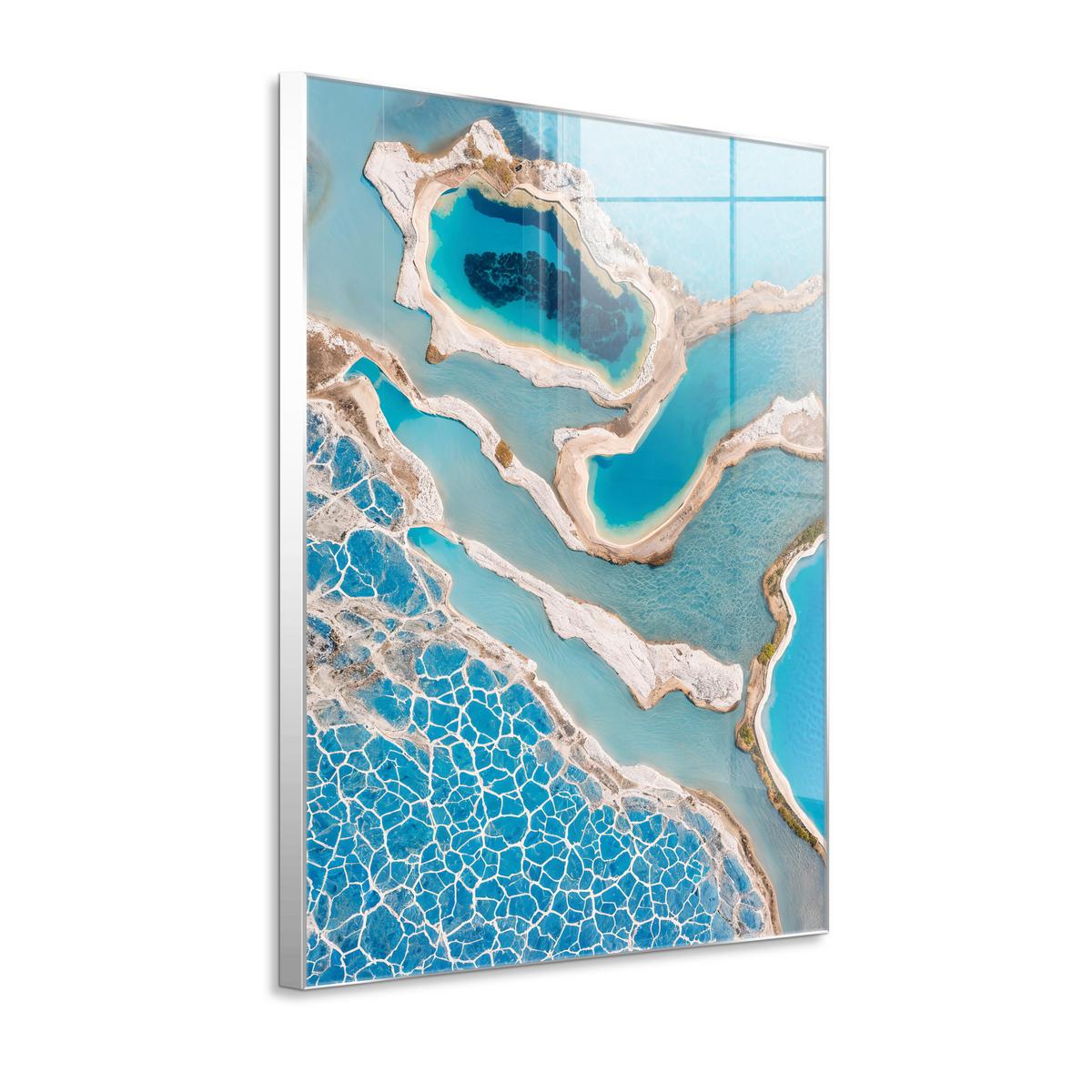 Glasbild Blau/Beige ca. 80x120cm - Blau/Beige, Basics, Glas/Holz (80/120cm)