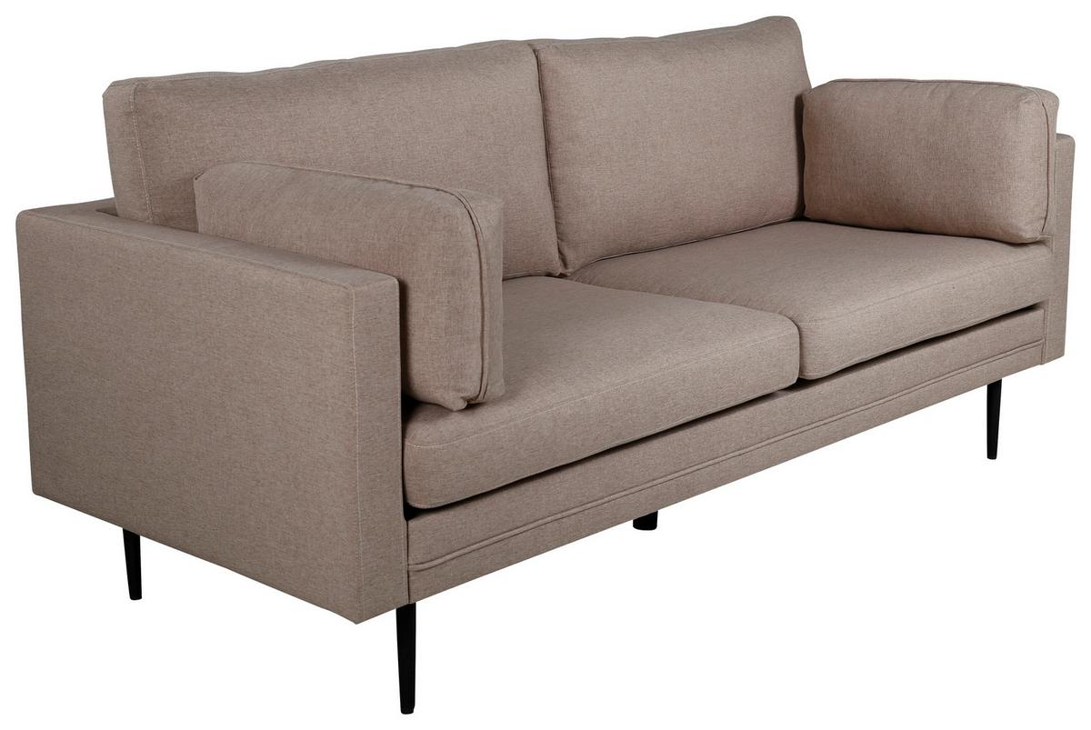 2-SITZER-SOFA BOOM - Hellbraun/Schwarz, Design, Textil/Metall (203/84/90cm) - Livetastic