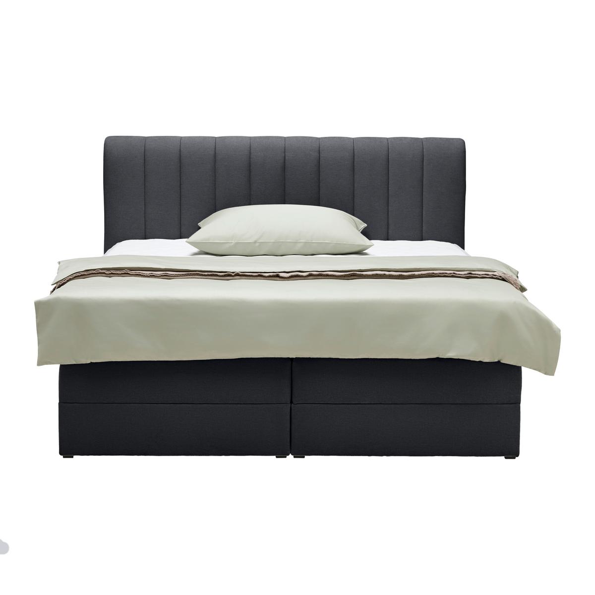 Boxspringbett Belano Schwarz ca. 180x200cm - Schwarz, KONVENTIONELL, Holz/Holzwerkstoff (180/200cm) - Premium Living