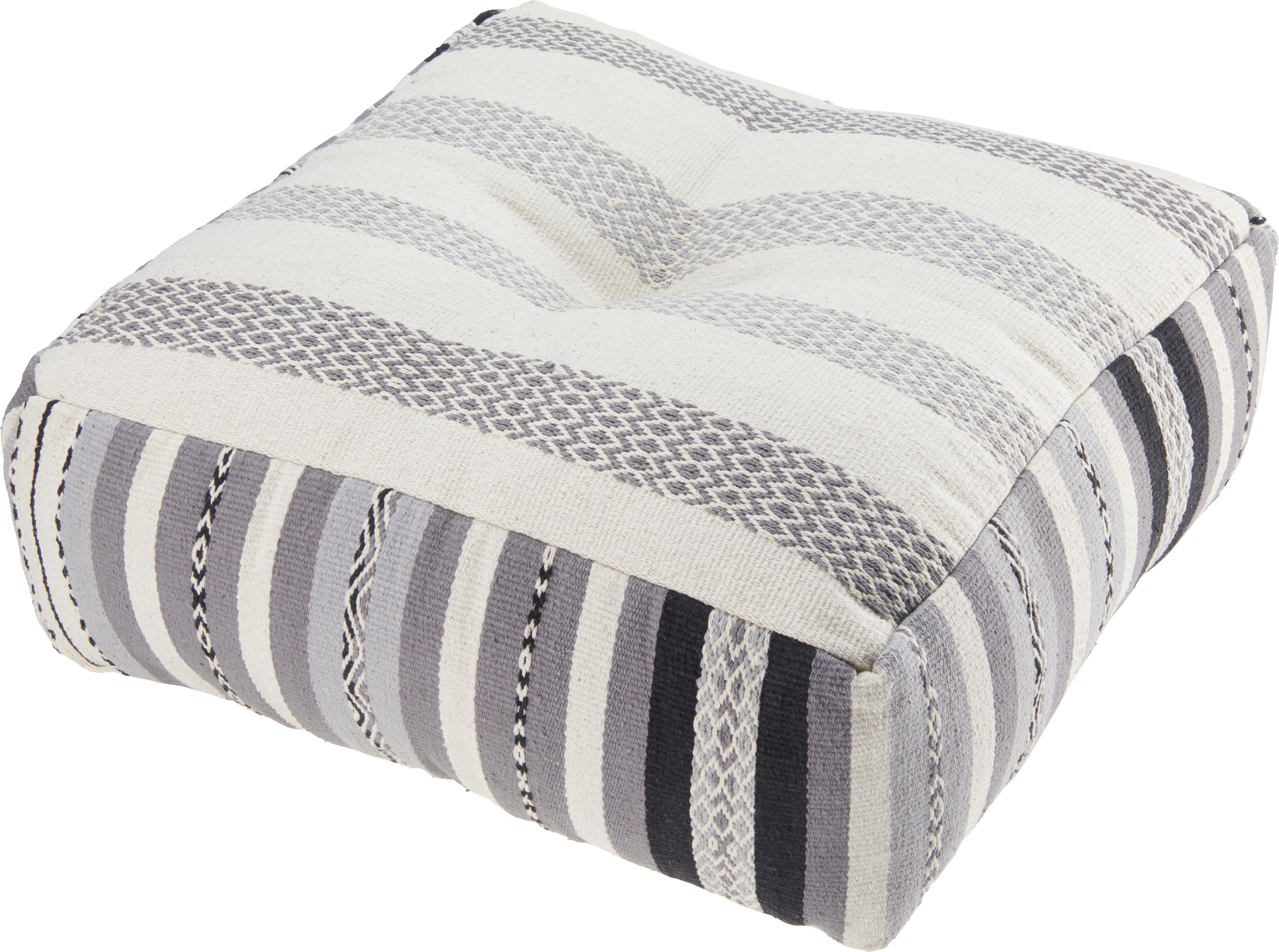 Pouf in Multicolor 'India' ca.60x60cm - Multicolor, MODERN, Textil (60/60/20cm) - Bessagi Home