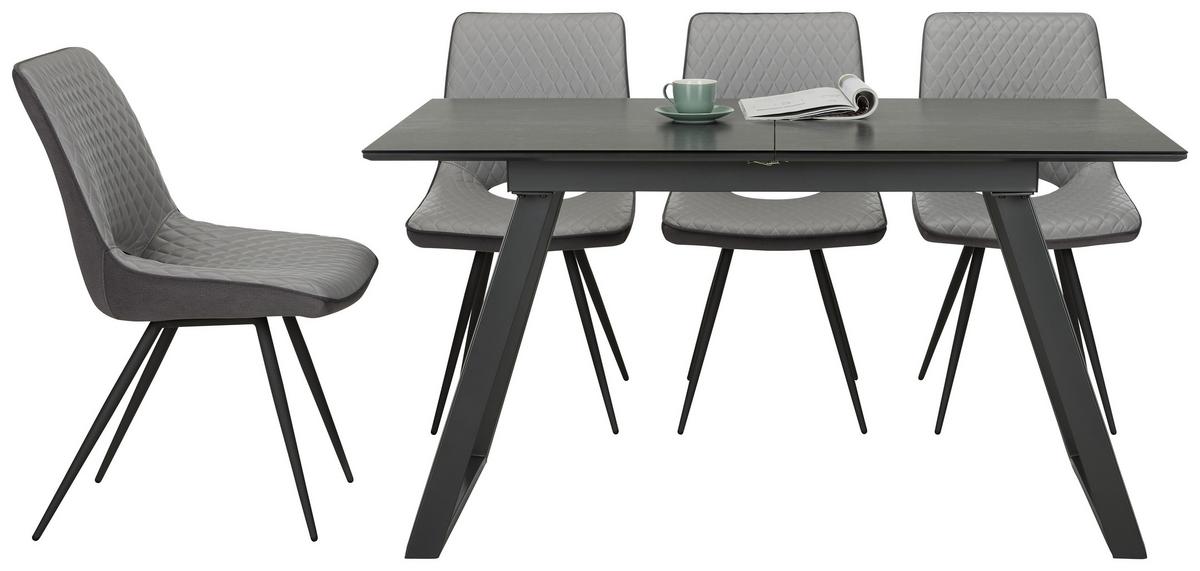 Ausziehtisch in Grau - Grau, Modern, Glas/Holzwerkstoff (140-180/80/76cm) - Mömax