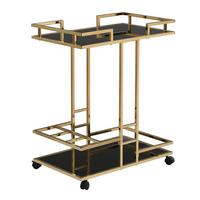 Servierwagen Wl7.336 - Goldfarben, Design, Glas/Kunststoff (67,5/43/83,5cm) - MID.YOU
