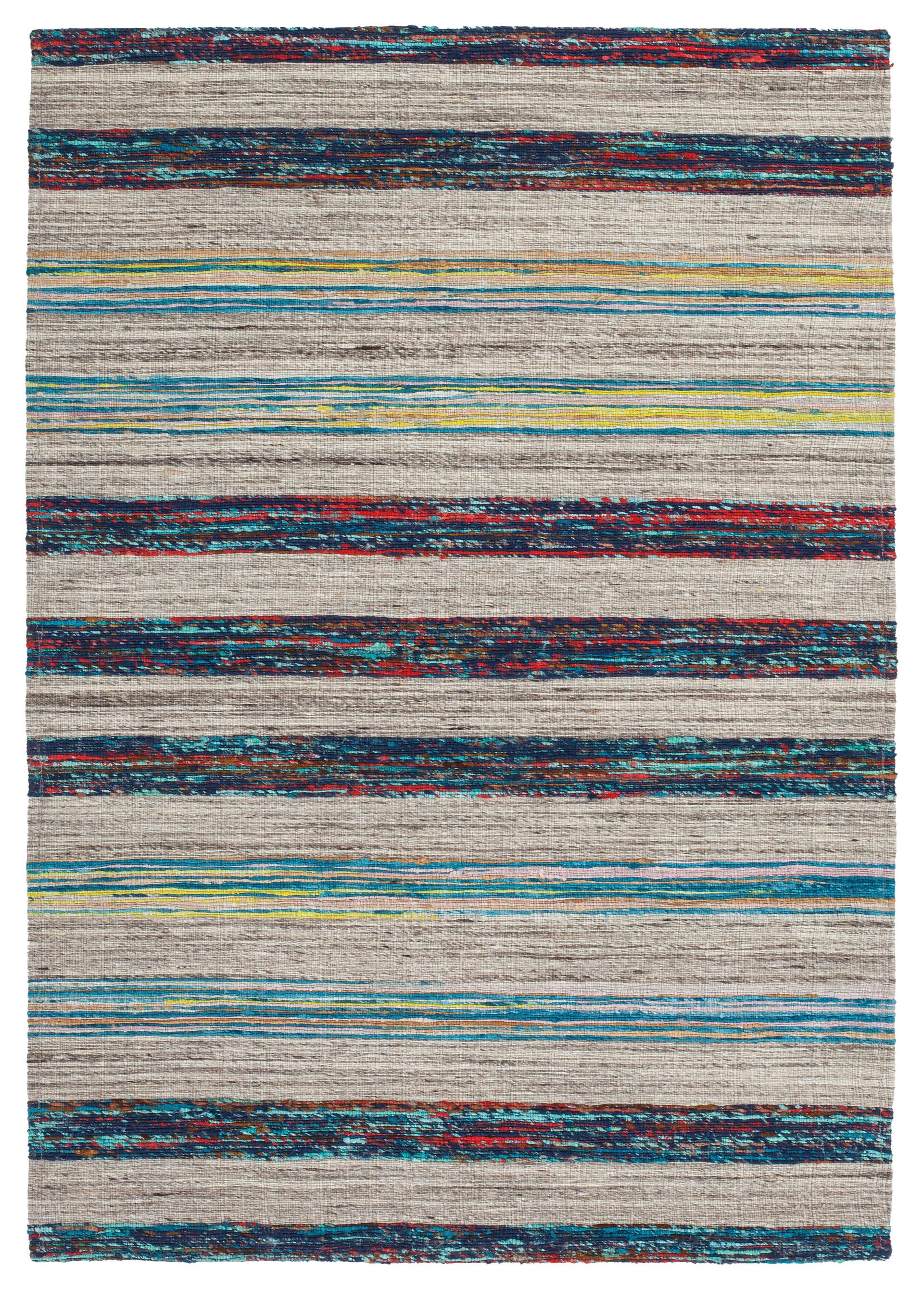 Wollteppich Duarte 210 Natur/blau 160x230 - Blau/Naturfarben, Basics, Textil (160/230cm) - Kayoom