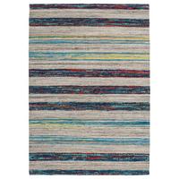 Wollteppich Duarte 210 Natur/blau 160x230 - Blau/Naturfarben, Basics, Textil (160/230cm) - Kayoom