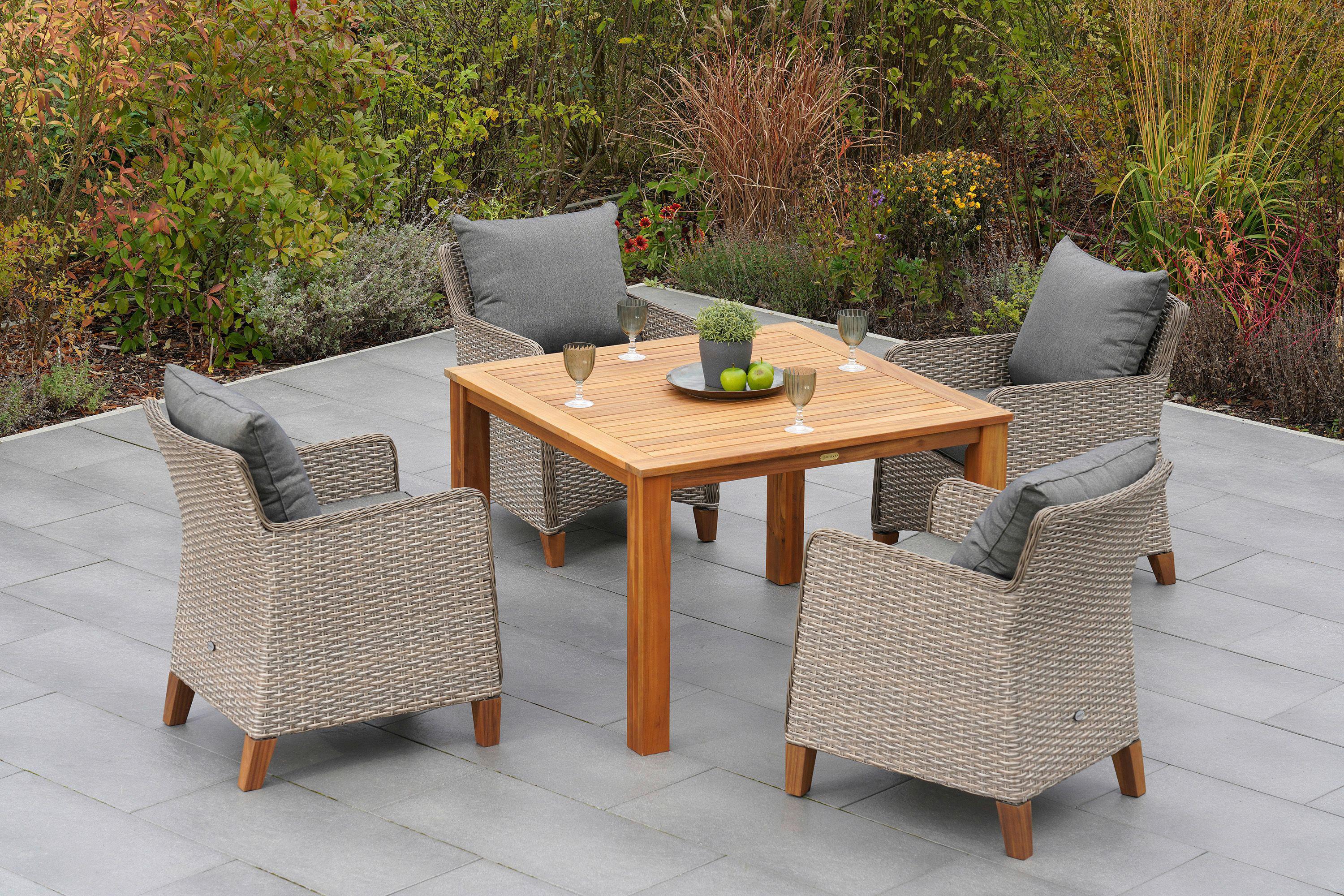 Set Vrtnih Stolov Avellino, 2 Kos - naravne barve/bež, Moderno, kovina/umetna masa (59/83/77cm) - Gardenson