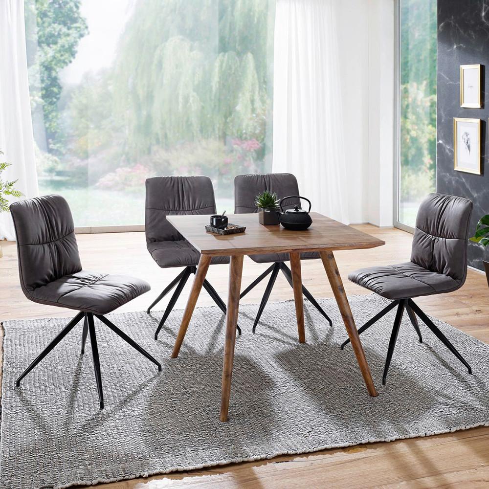 Esstisch Repa sheeshamfarben Sheesham massiv 80x80 cm - Sheeshamfarben, MODERN, Holz (80/76/80cm) - MID.YOU