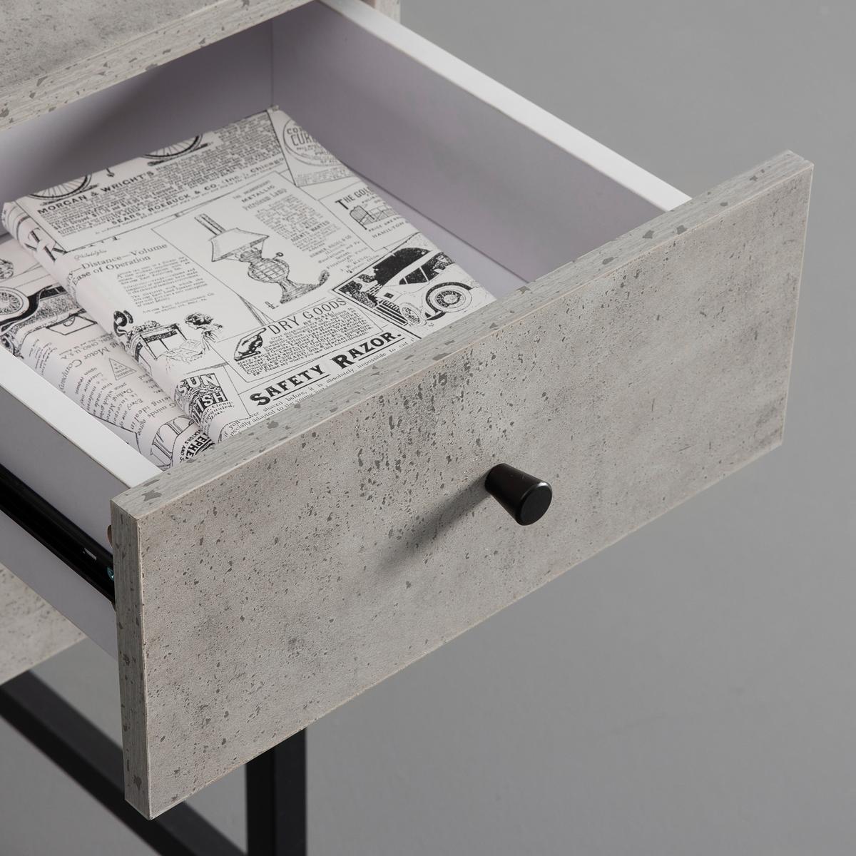 Schreibtisch Donetta Grau MDF ca. 120x60 cm - Schwarz/Grau, MODERN, Kunststoff/Metall (120/60/75cm) - Bessagi Home